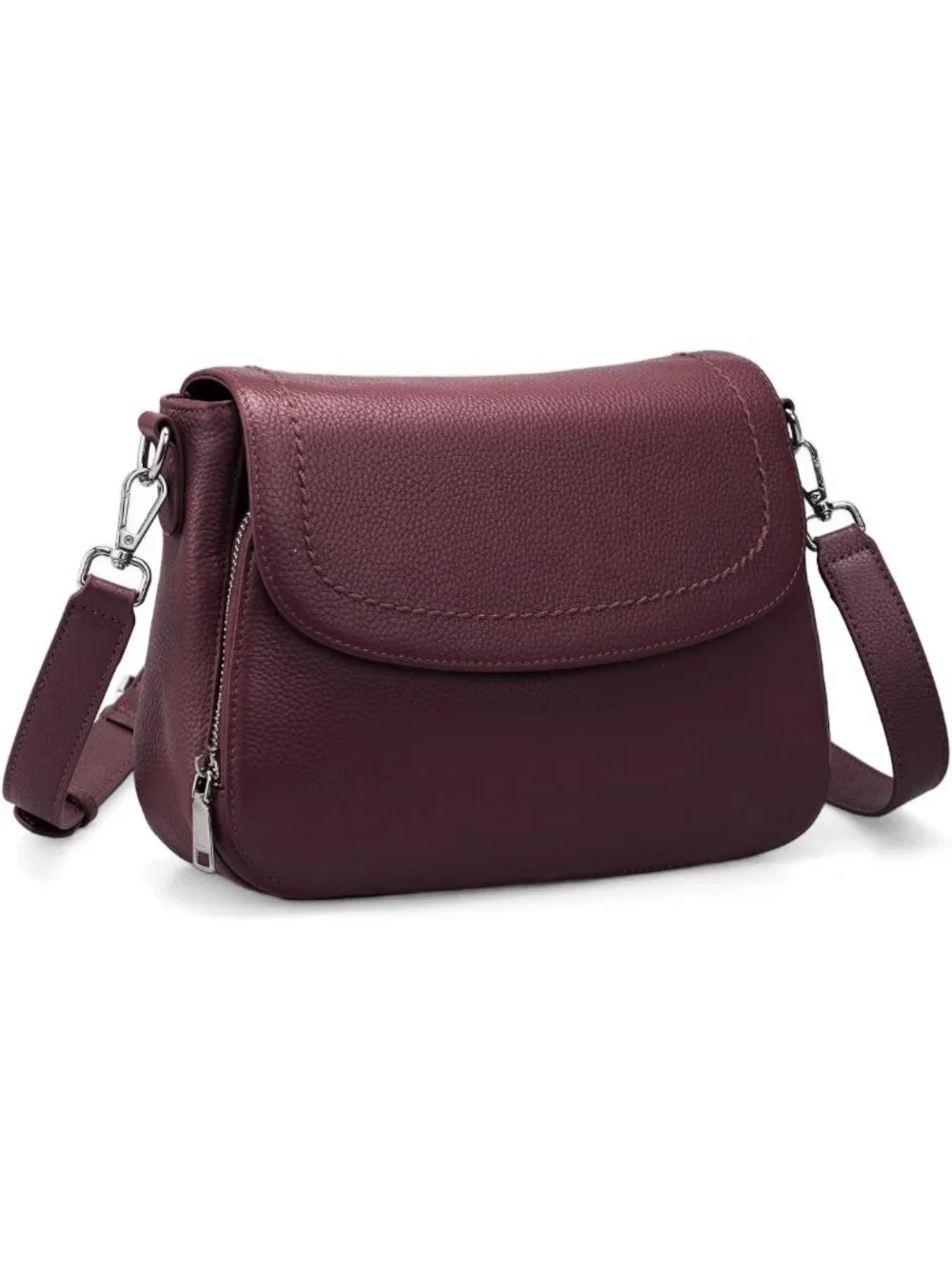 Genuine Leather Medium Crossbody Bag for Women - Stylish Saddle Purse Handbag